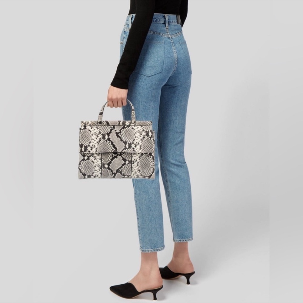 Tory Burch Block T Satchel Snakeskin 🐍 - Picture 2 of 16